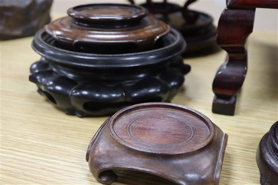 A group of Chinese and Japanese wood stands